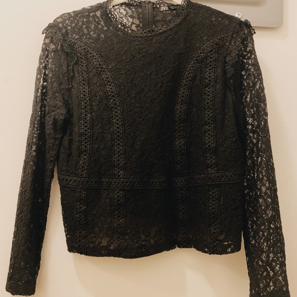 [Like New] Zara Guipure Lace Blouse - Picture 1 of 7